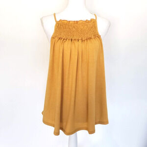 Colette SIZE L Tan Women Sleeveless Halter Flowy Summer Tie Back Blouse Top